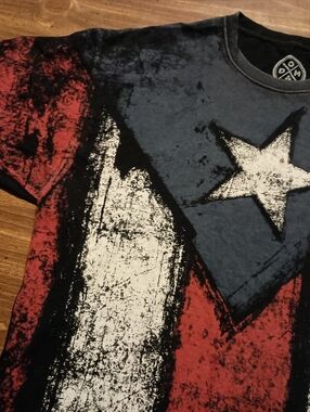 Captain America Puerto Rico T-shirt - XL // Marvel Flag tee shirt USA PR DOM Tee